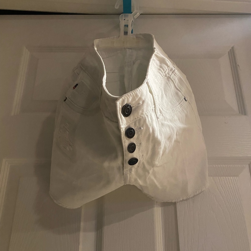 Girls White Jean Shorts - Picture 3 of 4